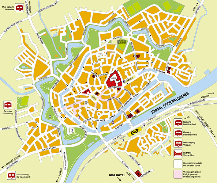 Plattegrond van Middelburg.